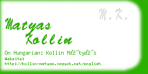 matyas kollin business card